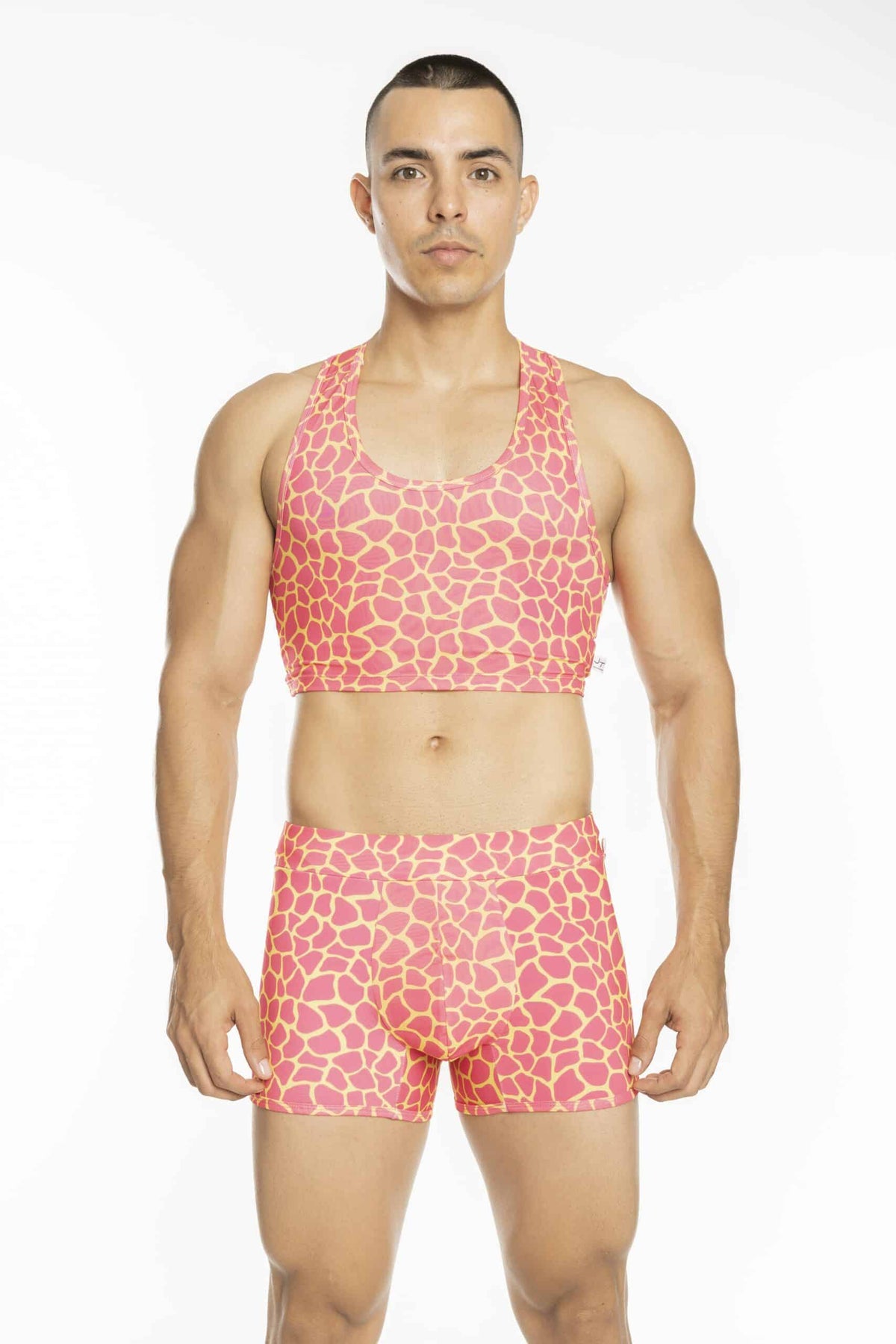 Crop Top Fuchsia Giraffe