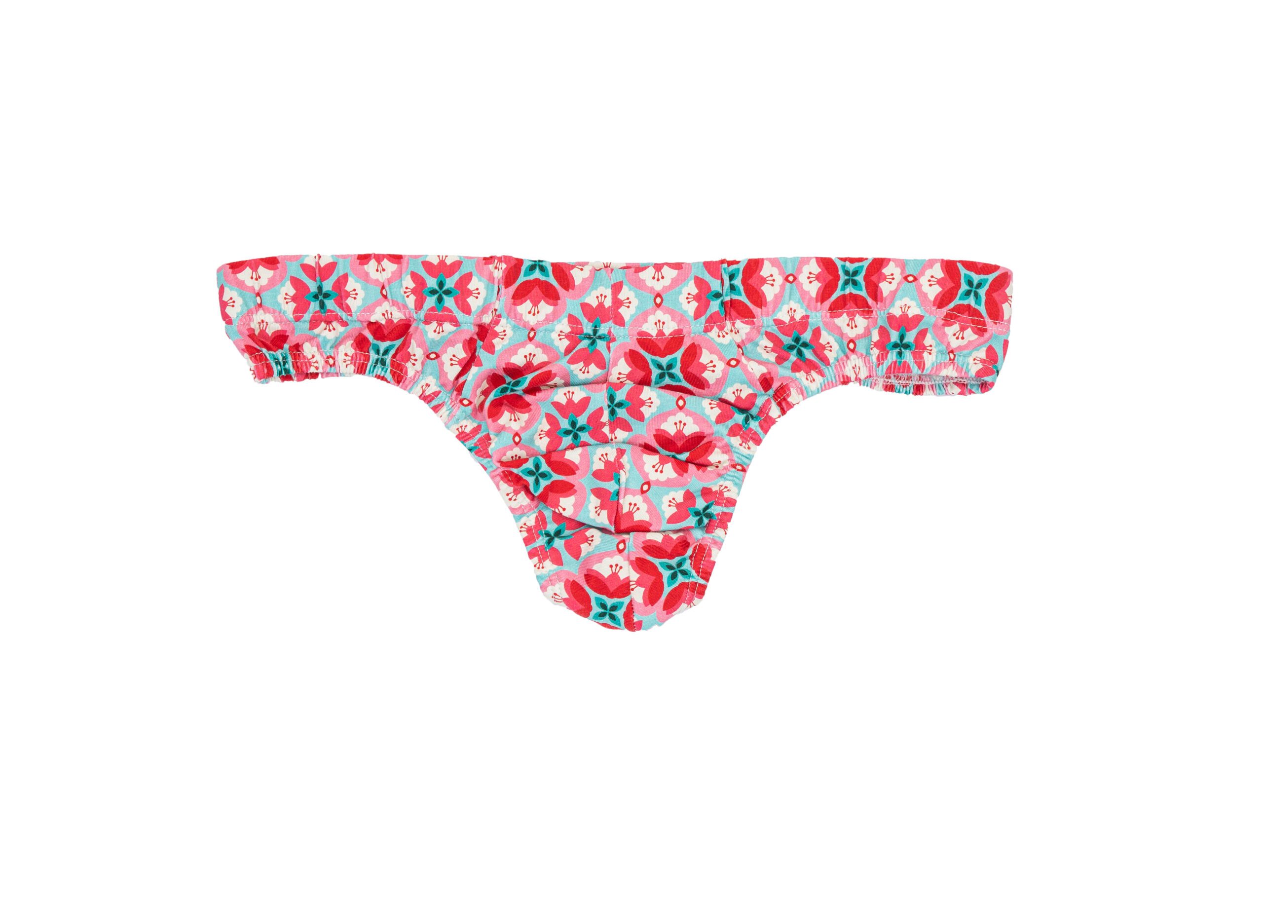 Underwear Thong Turquoise Flower